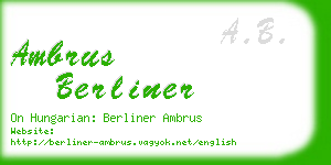 ambrus berliner business card